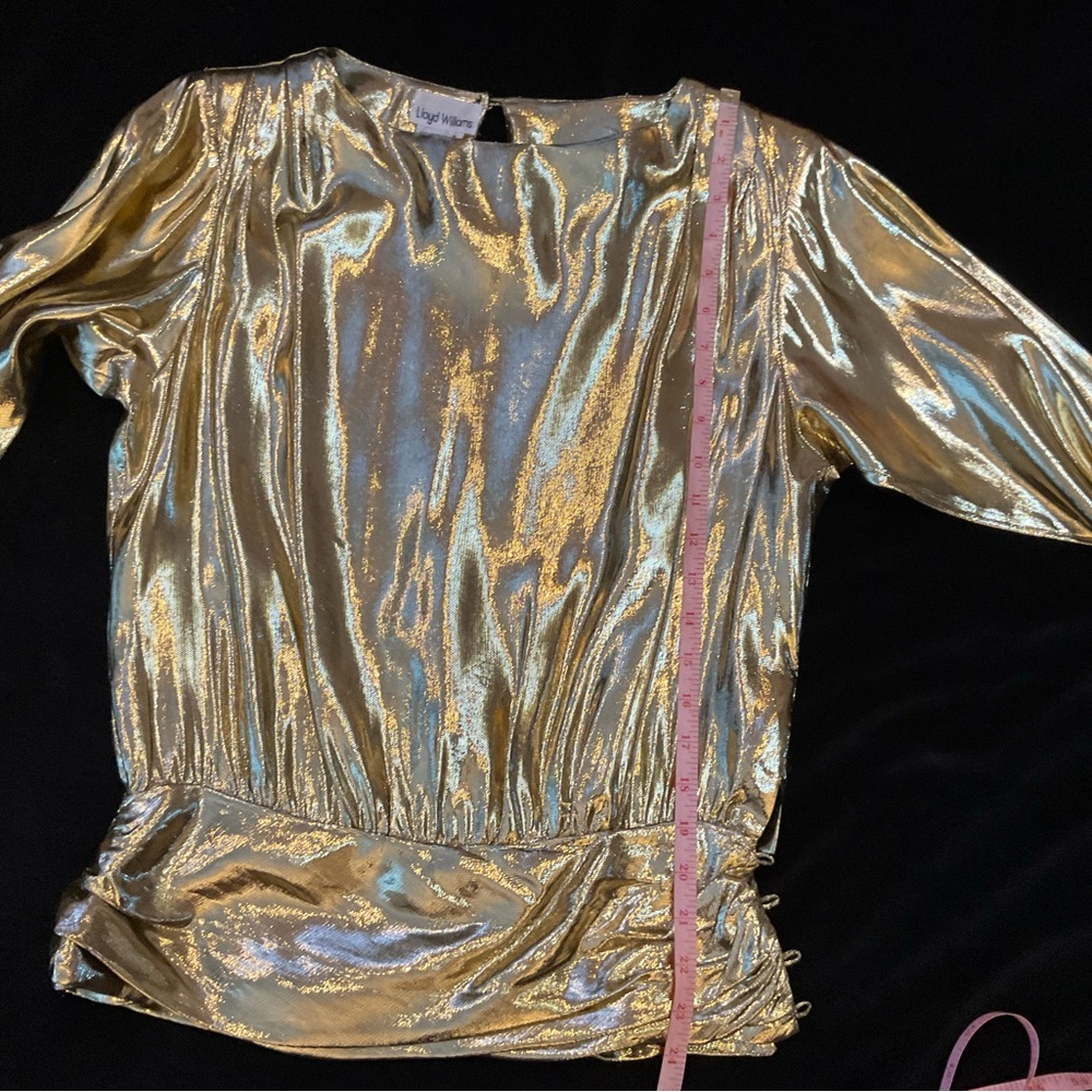 Vintage Gold Metallic Mylar Evening Blouse - Picture 10 of 10